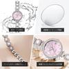OLEVS Stainless Pearl Watch Pink Rose Gold Women's Watch, Small, Stylish, Quartz, Waterproof, Popular, Steel, Bracelet, Slim, Cute, Sparkling, Women's
