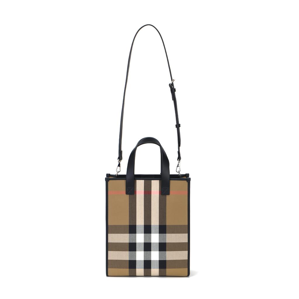 Burberry House Check Design Button Closure Canvas Shoulder Tote Bag Unisex Bags 80845521