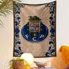 "FCP Emblem with Ornate Blue Border" Patterned Tapestry Decorative Wall Hanging, Home Bedroom Living Room Decor
