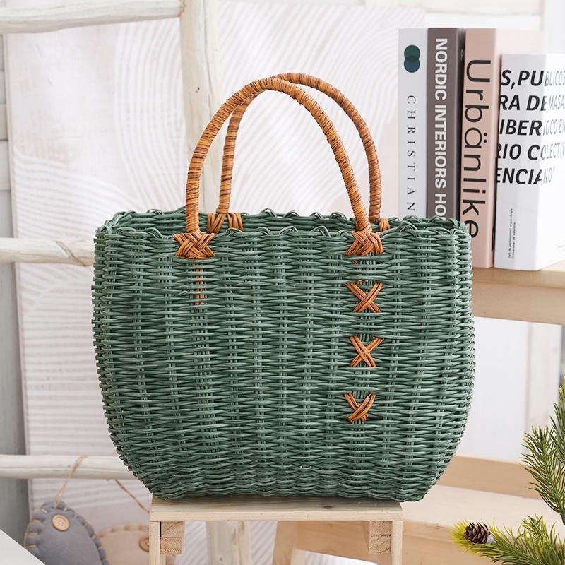 Household Picnic Basket Storage Bath Shopping Basket Woven Basket Vegetable Basket Gift Basket Souvenir Bath Hand Basket