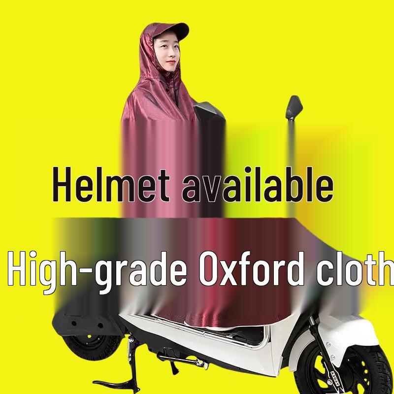 Plus Size Electric Vehicle Raincoat: Thick Oxford Cloth, Soft & Durable, Single/Double Person Options