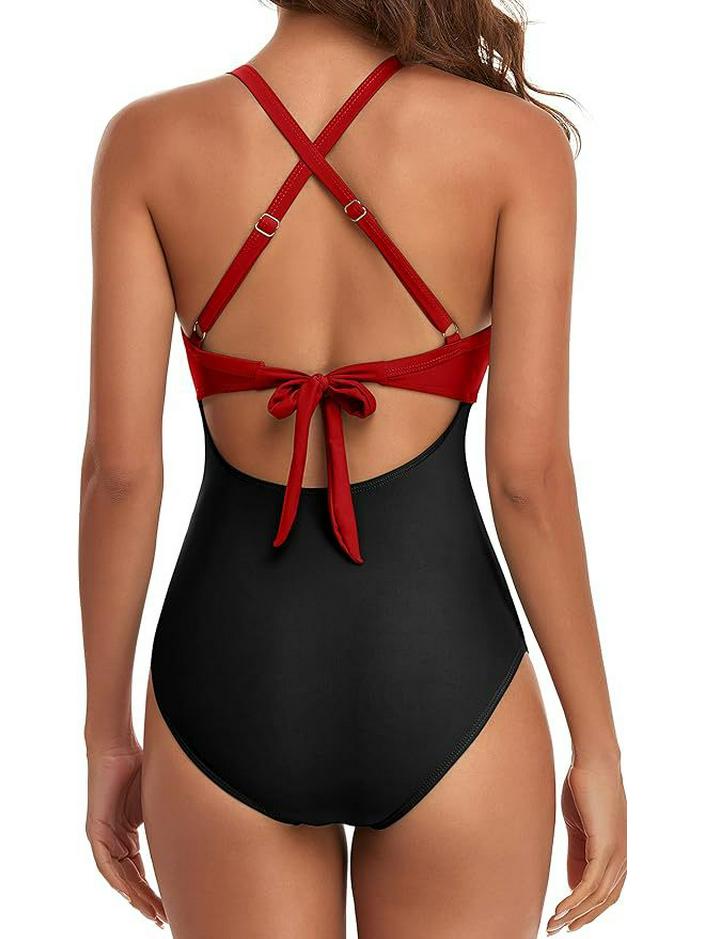 Women's Sexy Hollow Out One-Piece Swimsuit - Backless, Lace-Up Bodycon Bikini