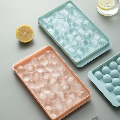 Round Ice Cube Cube Mold Plastic Ice Hockey Ice Maker with Lid Homemade Ice Cube Box Refrigerator Ice Box