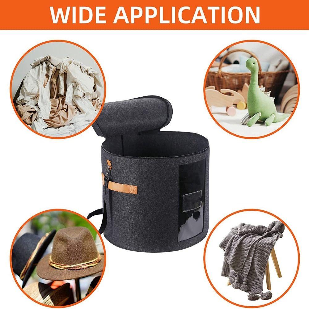 Dustproof Hat Storage Box Zippered Lid Window Cap Organizer Bag Collapsible Large Capacity Cowboy Hat Container Closet
