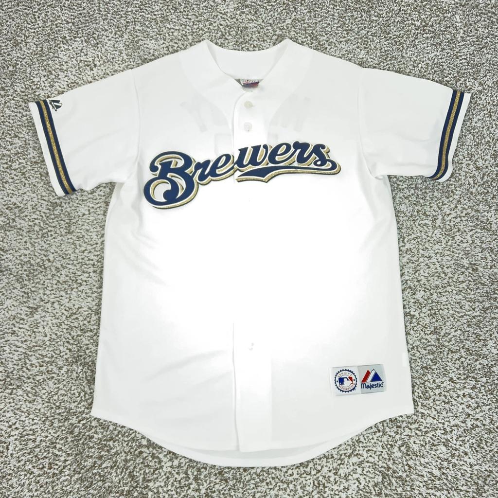 Koszulka Milwaukee Brewers Męska Średni Biały MLB Baseball Majestic JJ Hardy 7