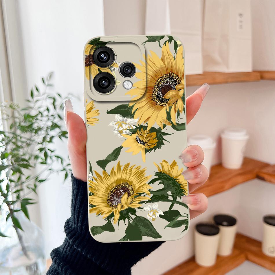 

Чехол для Oppo Reno 15 Pro Mini 15C 15F Конфетный с рисунком цветов Защита камеры Корпус телефона для Reno15 Мягкий чехол из жидкого силикона Reno 15 Pro (Global)