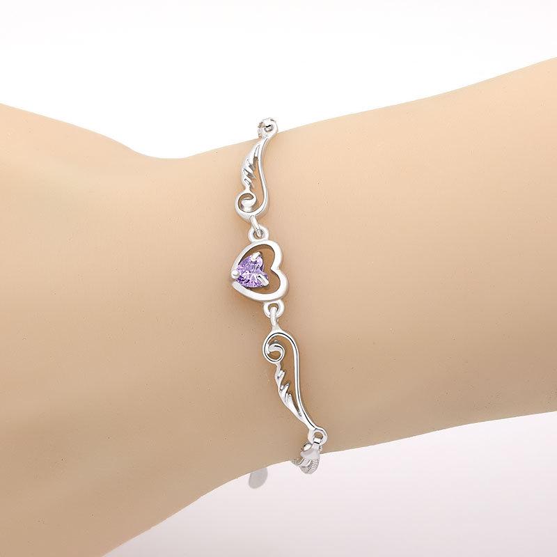 Korean Style Angel Wings Heart Bracelet for Women