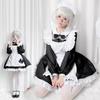 Milky Time Maid Costume, Halloween Cosplay, Long Sleeve Dress, Mini Length, Black
