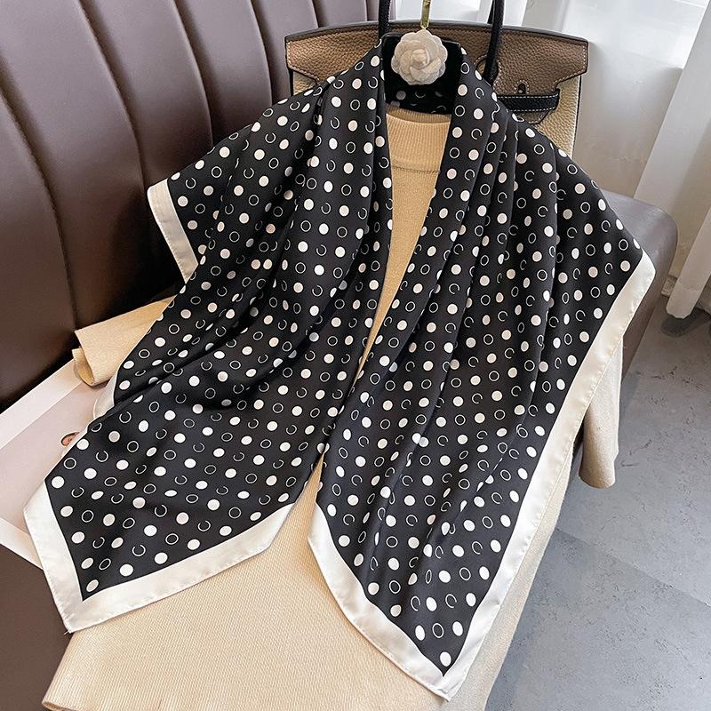 Silk Scarf 90x90cm Luxury Brand Twill Hair Print Head Large Handkerchief Hijab Shawl Women Bandanna Foulard Muffler Wrap