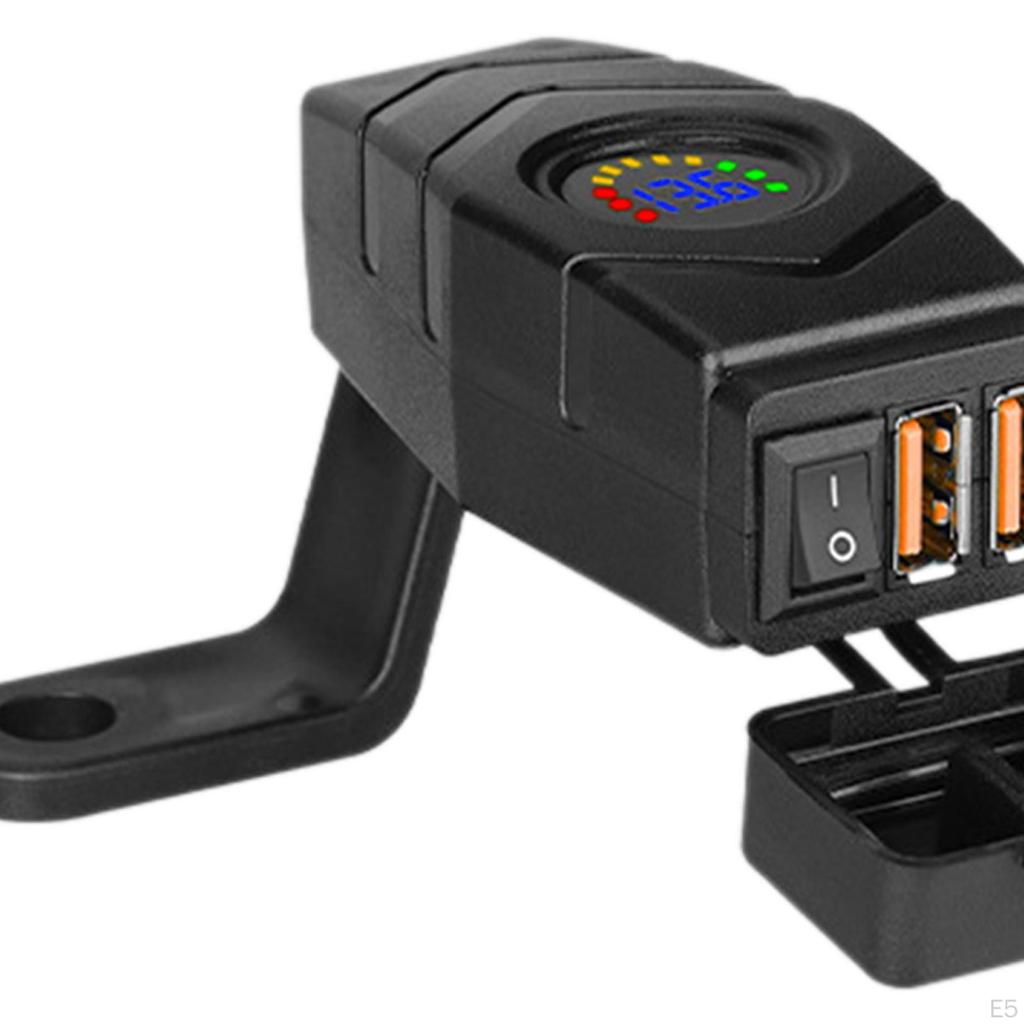 Motorcycle Phone Charger Quick Disconnect Double USB Adapter for Phones