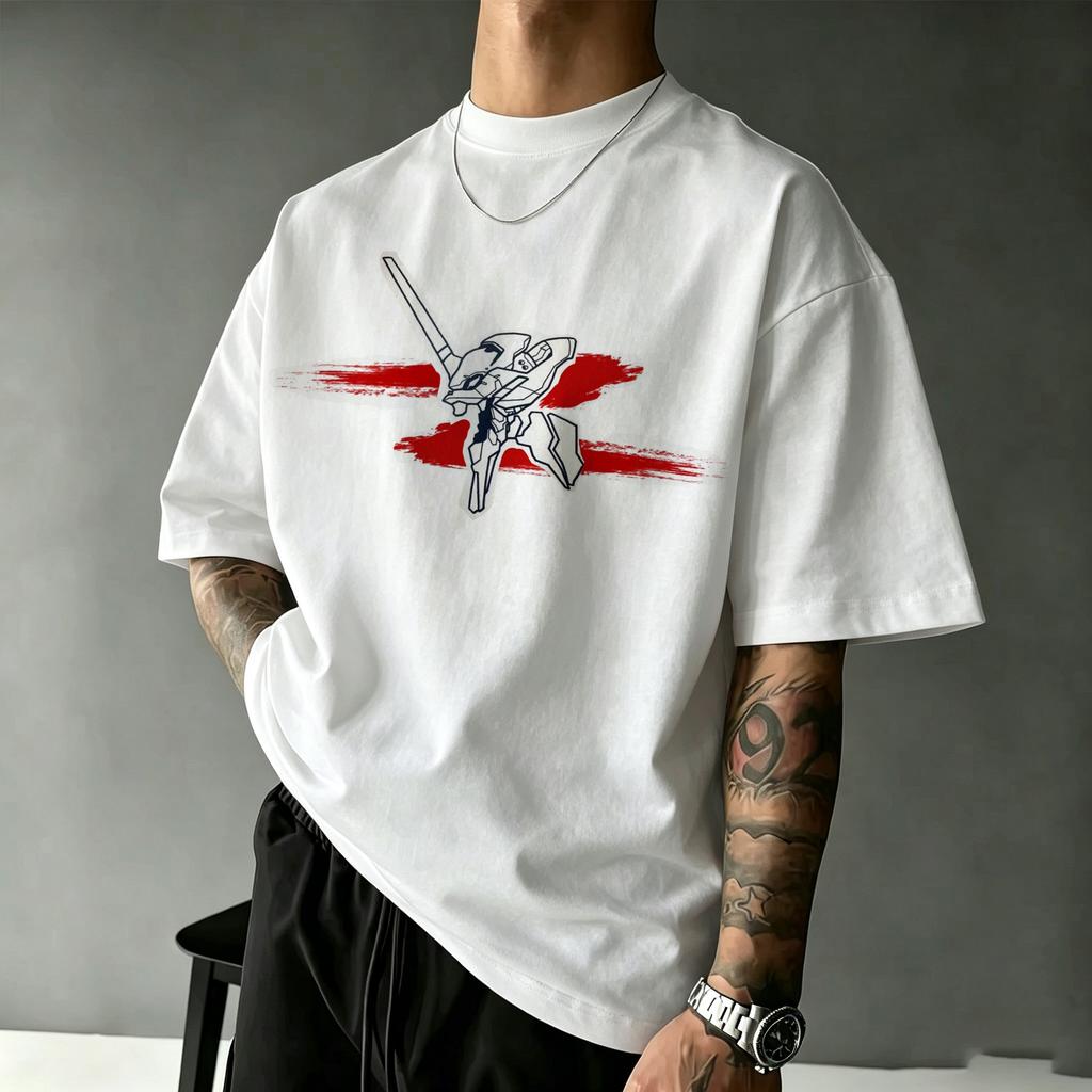 2026 Summer New Arrival Evangelion Pattern Street Style Print ShortSleeve TShirt Y2k Style Suitable For Both Unisex And Unisex