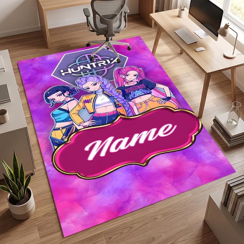 HUNTRIX (27) Personalized Name Office Carpet Stylish Decor for Living Room Bedroom Kitchen