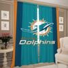 Window Kitchen Curtains for Living Room 2 Pieces Blackout Curtains Door Curtain Miami D-dolphins Partition Bedroom Decoration