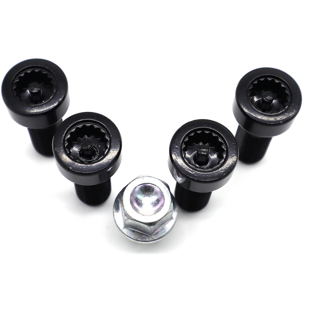 4+1 For BMW 1/3/5/6series 325 328i 525i 528i Z3 Z4 M3 M5 M6 Car Locking Wheel Bolts Nuts Set 36136786419 M12X1.5 Car Accessories