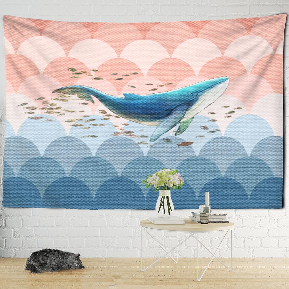 

Гобелен с мультяшными животными, настенный гобелен в богемном стиле, хиппи, тапиз, кавай, детская комната, декор для общежития для девочек 95x70cm