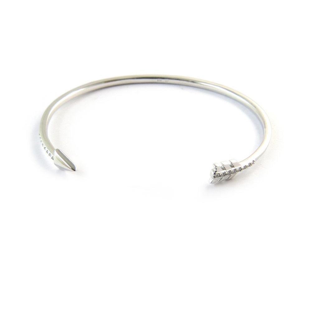 Les Trésors De Lily [N3342] - Open Silver Bracelet 'Cupid's Arrow' Silver-white (rhodium-plated) - 57 Mm