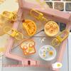913 Cute Breakfast Plate Keychain - Fun Food Toy Pendant & Girlish Backpack Accessory for Couples & Friends