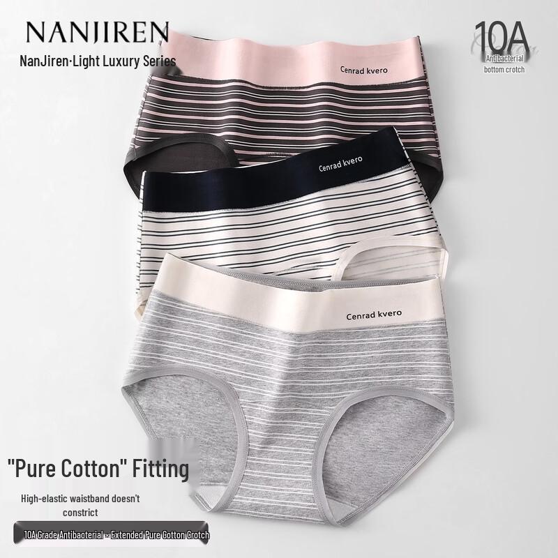 Nanjiren Women's Cotton Striped Antibacterial Panties