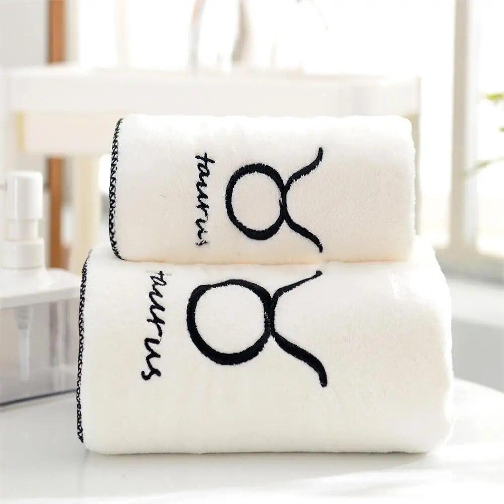 2 Teile/satz Große Weiche Konstellation Badetuch Weichen, Saugfähigen Bestickten Badezimmer Badelaken Badetücher Set