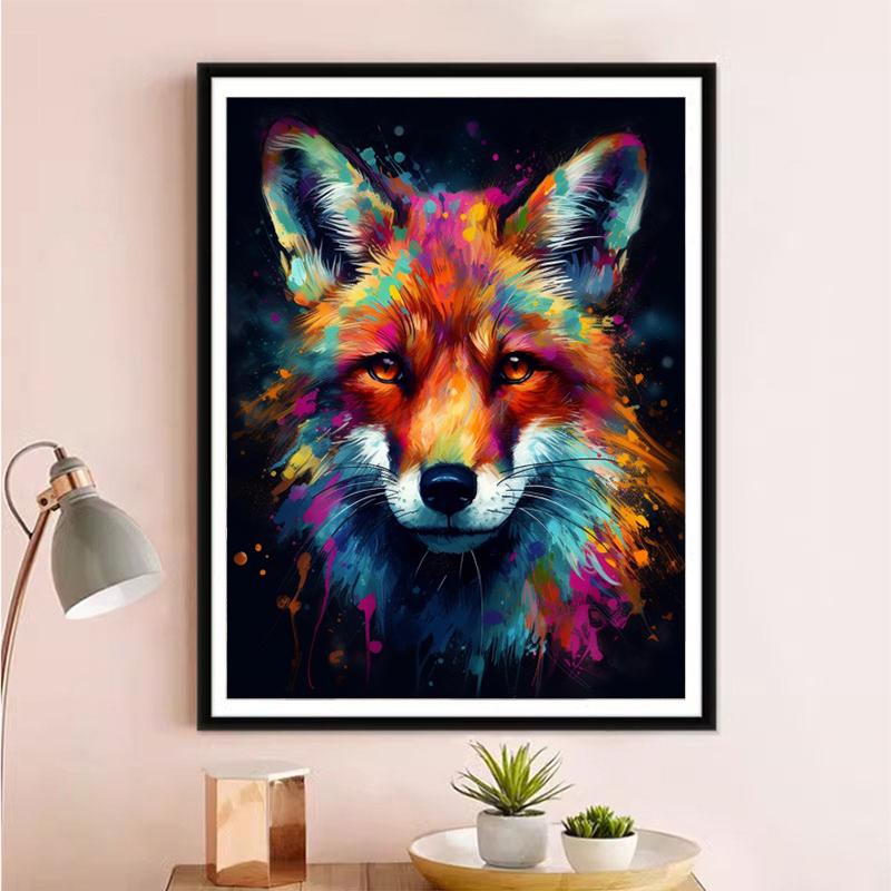 5d DIY Diamond Painting Cross Stitch Oil Painting Animal Fox Diamond Embroidery Mosaic Full Round Drill Home Decor Arts