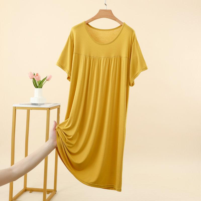 Modal Casual Loose Dress Plus Size Summer Women's Homewear Sleepdress Lightweight Nightgown Comfort Loungewear