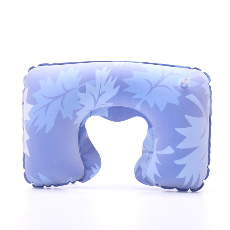 Inflatable Flocked PVC U-shaped Travel Neck Pillow