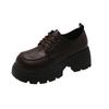 British style small leather shoes women's 2025 summer new retro Japanese thick-soled heightening lace-up Internet celebrity loafers women's singl