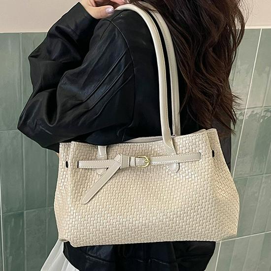 Korean Style High-End Woven Tote Bag: Trendy, Versatile, Large Capacity Shoulder Bag for Women 2026