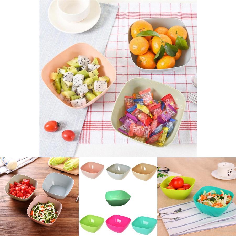 Versatile Food Grade Plastic Square Fruit Plate Colorful Serving Bowl Candy Dish