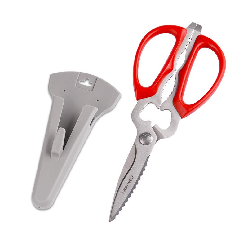 

Dobeli 9-дюймовый Кухонный Мультитул Бытовой Профессиональный Ножницы для Куриных Костей Многофункциональные Инструменты для Нарезки Пищи с Орехоколом красный