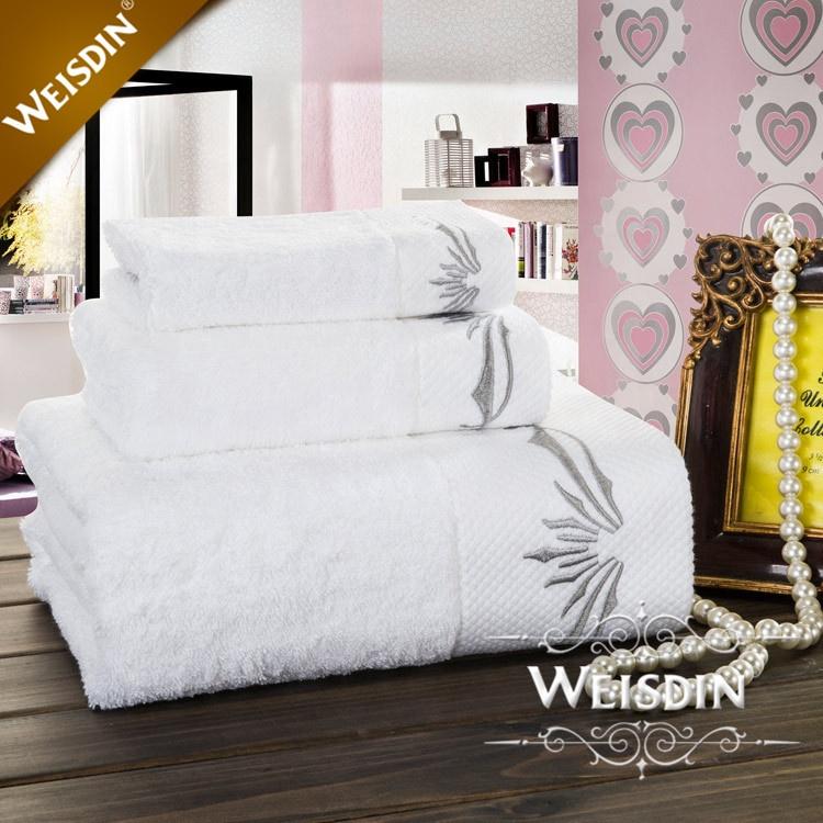 Hochwertige 100% Baumwolle Starke Wasseraufnahme Mikrofaser Luxus Hotel Hand- und Badetuch-Sets