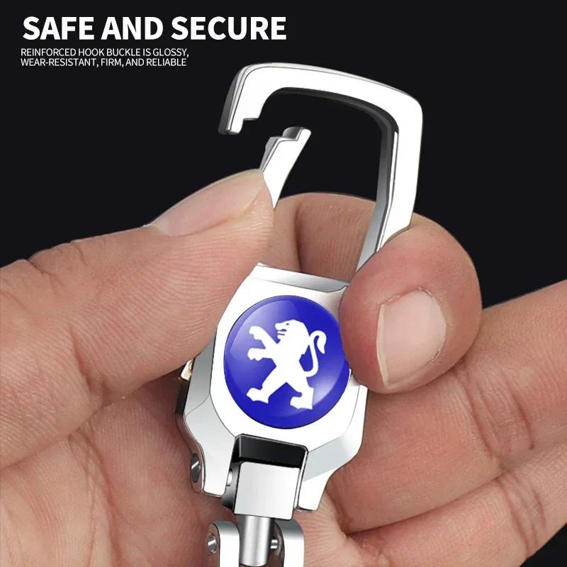 2026 Het Bilklistermärke Mode 3D Metall Bil Styling Nyckelring Nyckelring Ring Nyckelhållare För Peugeot 508 2008 5008 307 308 3008 206