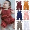 Summer Baby Girl Jumpsuits Solid Cotton Linen Newborn Clothes Infant Sleeveless Bodysuit Soft Toddler Kid Overalls Romper