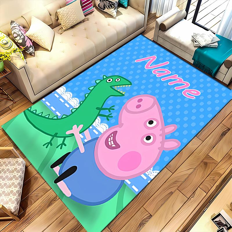 Custom personalization Peppa Pig Area Rug - Perfect For Kitchen, Bathroom,Laundry Room Decor Large Size Available,Gift All Seasons