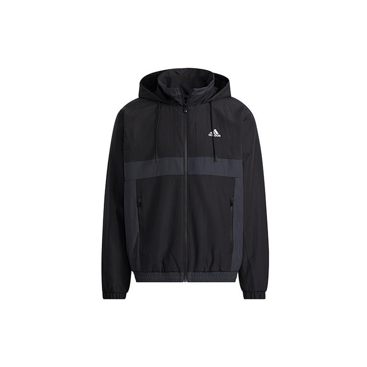 adidas St Warmblk Jkt Zipper Cardigan Stand Collar hooded track Jacket Black Men s H39324 S