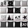 Luxurious Nordic Style Black Letter Digital Print Cushion Cover For Home Decor