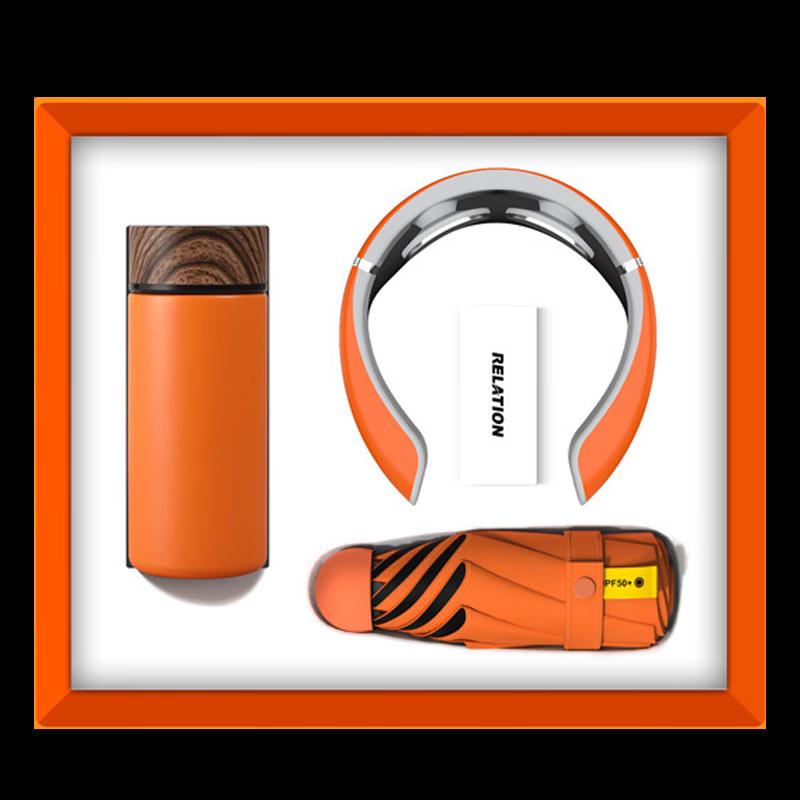 Smart Thermos, Neck Massager & Umbrella Gift Set