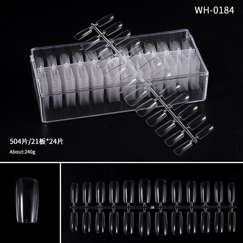 

504 шт. в коробке, прозрачные и бесшовные капли воды, квадратные полуматовые полные наклейки и полунаклейки, готовые накладки для ногтей