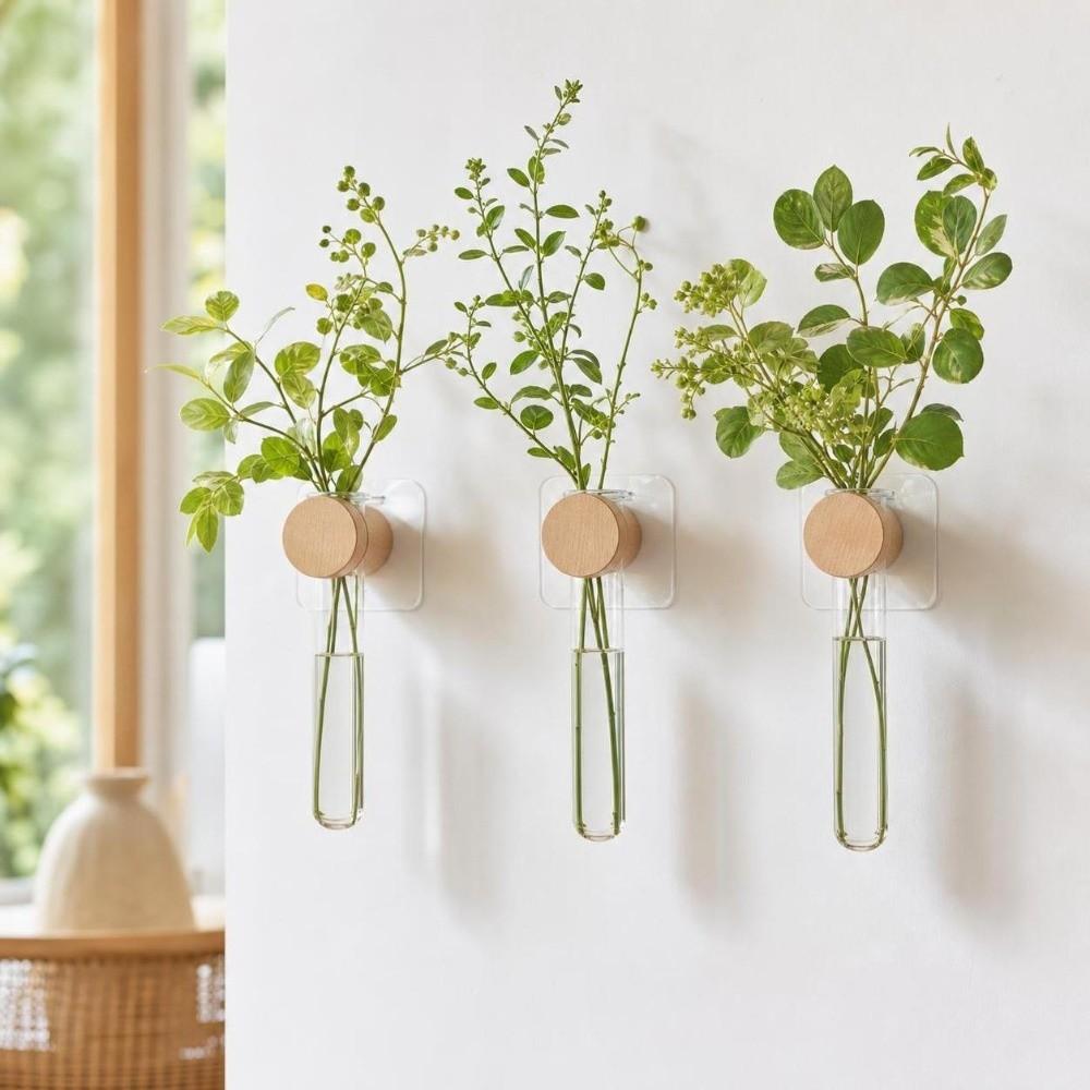 Vase Wall Mounted Planter Home Ornaments Flower Pot Hydroponic Planter Shelf Living Room