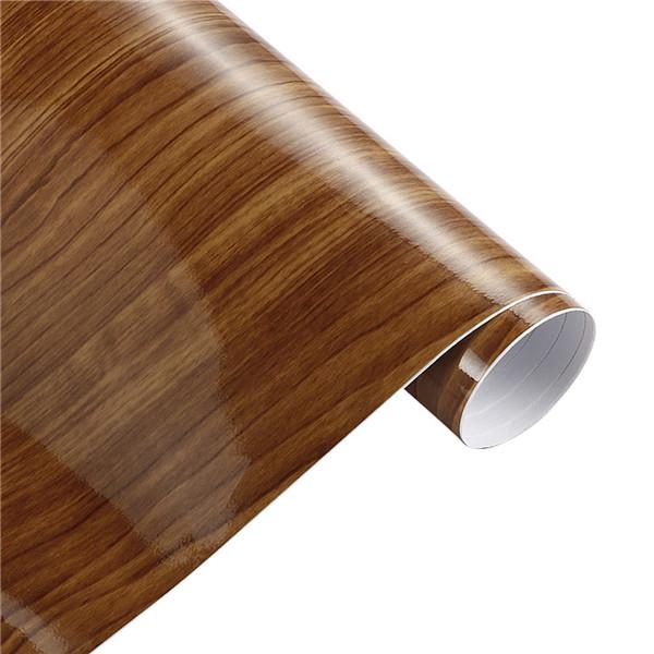 10/30*100cm Glossy Wood Grain Vinyl Film PVC Car Internal Decoration Sticker Wrap Waterproof Grain Textured Decal Accessories