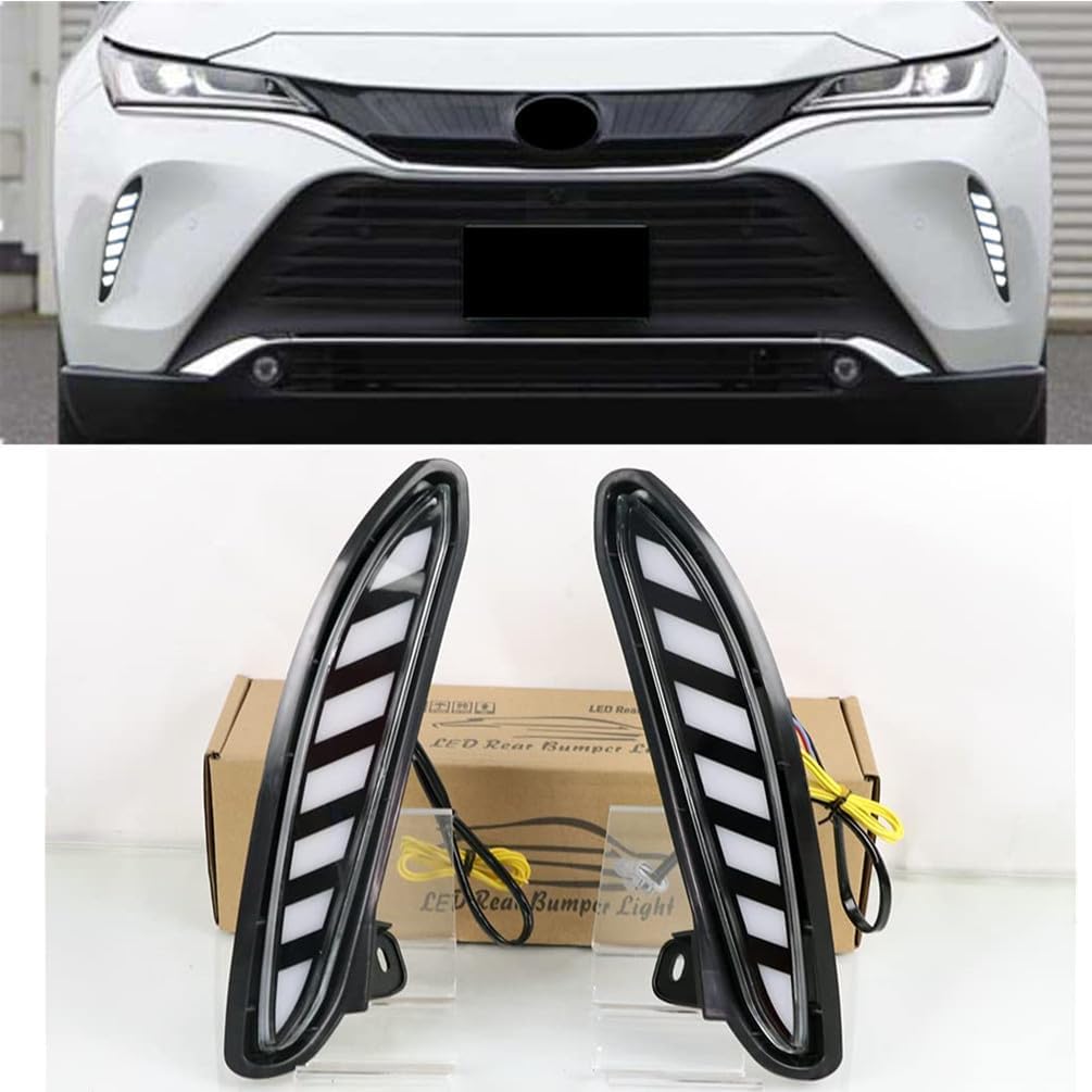 DRL For Toyota Venza 2021 2022 2023 2024 With Turn Signal Yellow Led Daytime Running Light Front Bumper Fog Lights Driving Lamp Blue Night Light