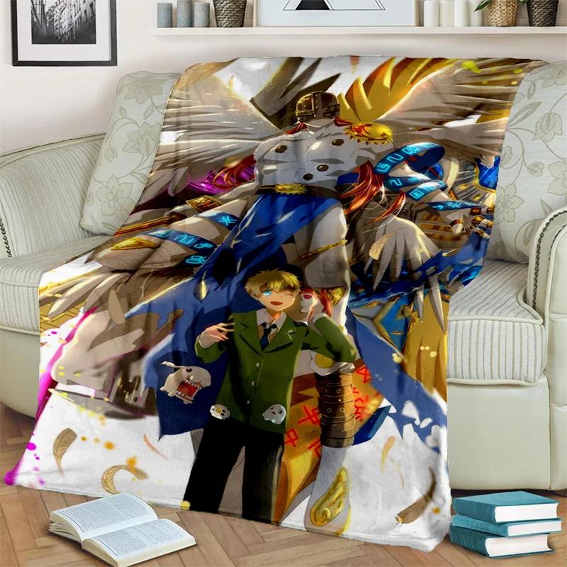 3D Digimon Adventure Monster Cartoon Blanket,Soft Throw Blanket for Home Bedroom Bed Sofa Picnic Travel Office Cover Blanket Kid