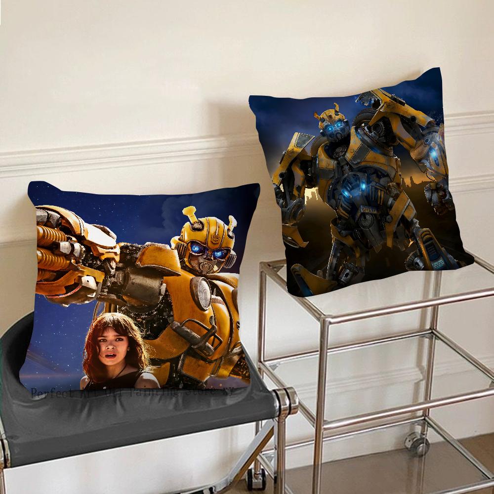 Anime Movie B-Bumblebee Pillow Case Square Pillow Bedroom Sofa Leisure Comfort Cushion Car Living Room Home Decoration