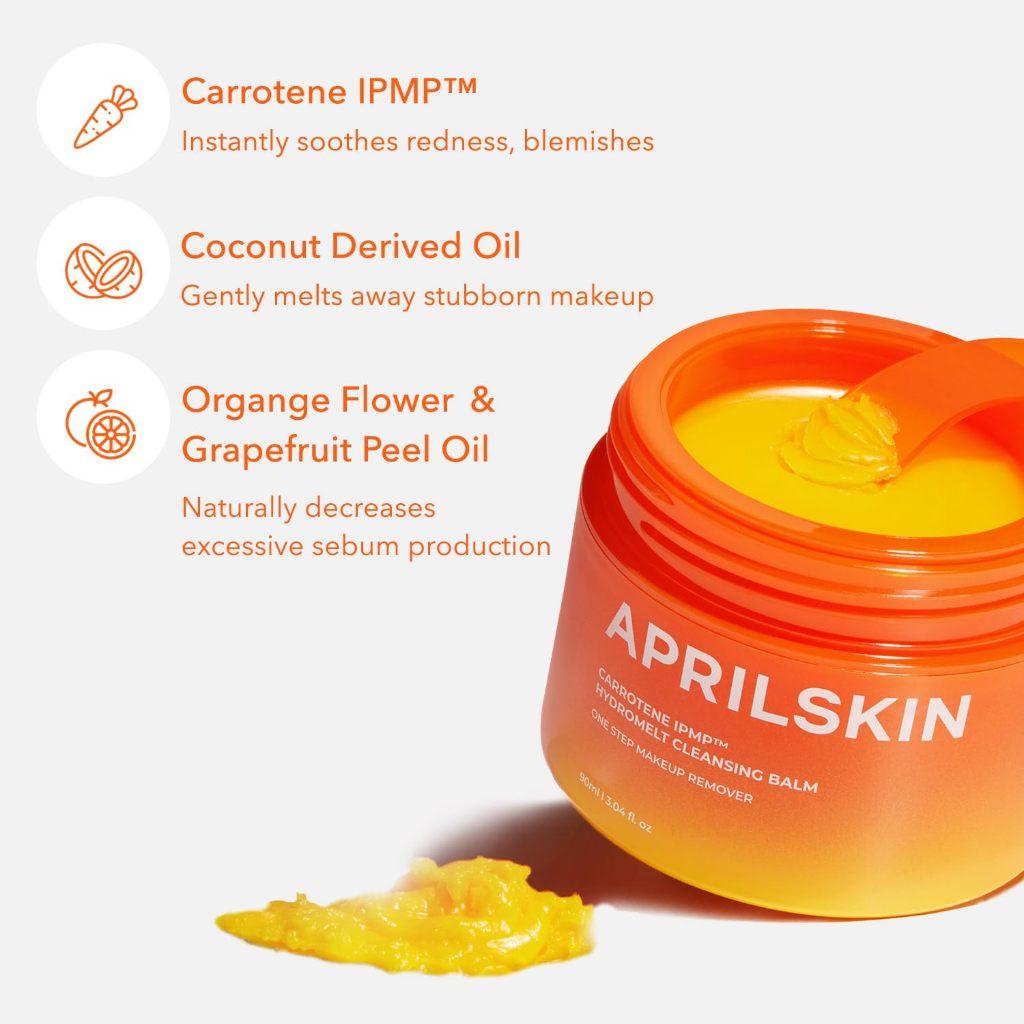 APRILSKIN Carrotene IPMP Hydromelt Double Cleansing Makeup Remover Oil Balm, 90ml