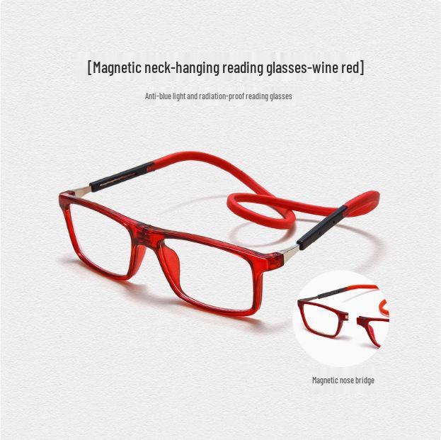 Ultra-Light Neck-Hanging Magnetic Reading Glasses: Anti-Lost, Fashionable Single-Vision Eyewear for Elderly