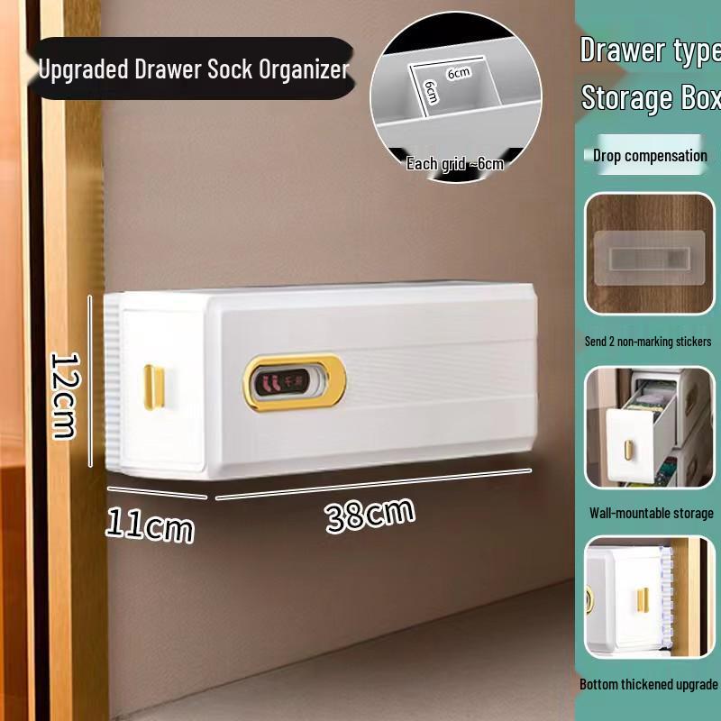 Wandmontierter Schubladen-Organizer: Aufbewahrungsbox für Unterwäsche und Socken