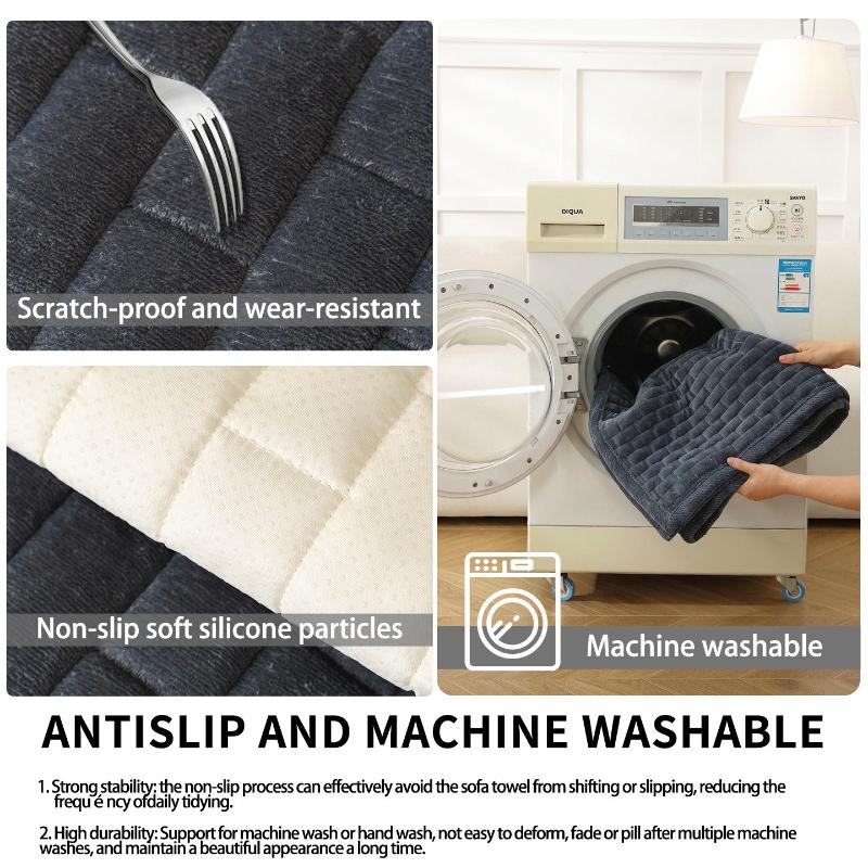 Light Luxury Style Sofa Cushion Milk Velvet 1-piece Straight Row Anti Slip Short Plush Couch Cushion Machine Washable Autumn Winter Seat Mat Pad