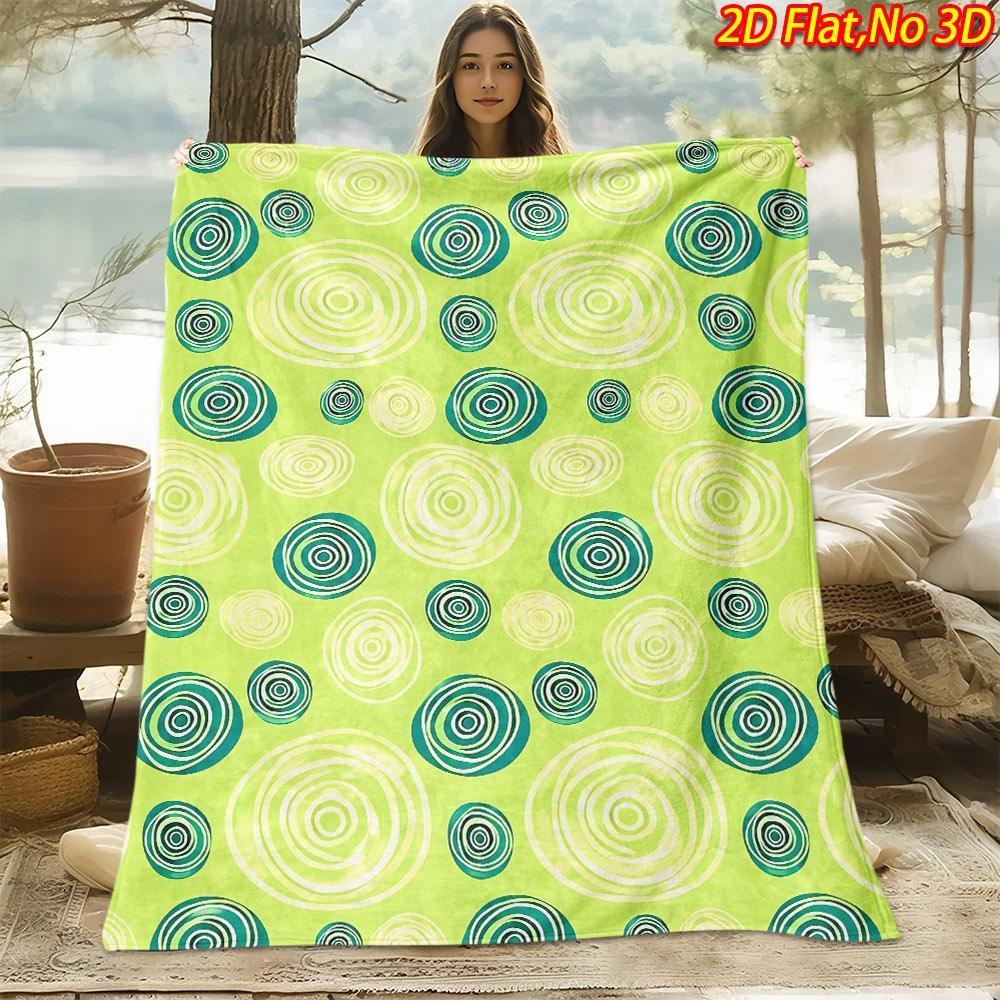 1pc 2D Flat Printing Spring & Summer New Arrival Fresh Spiral Pattern Digital Print Blanket, Suitable for All Seasons, Casual Throw Blanket, 100% Poly