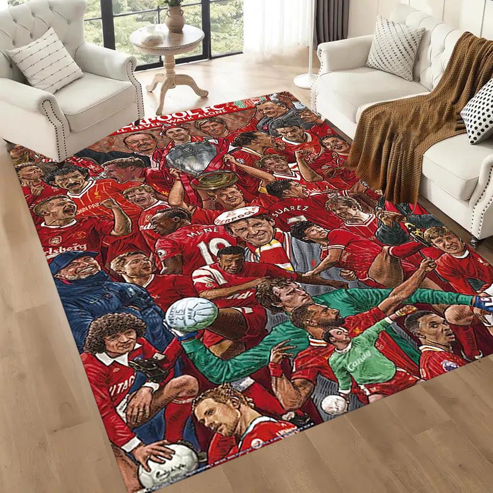 Liverpool Football Club Teppich Geeignet für Dekoration Zimmer Küche Spielzimmer Wohnzimmer Rutschfester Teppich Büro Heimdekoration