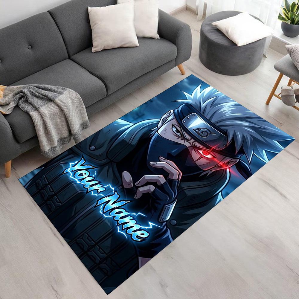 Naruto Character Customize Your Name Carpet Perfect for Dining Room Decorate room Dormitory Hallway Anti-slip Rug Anime Office Decor